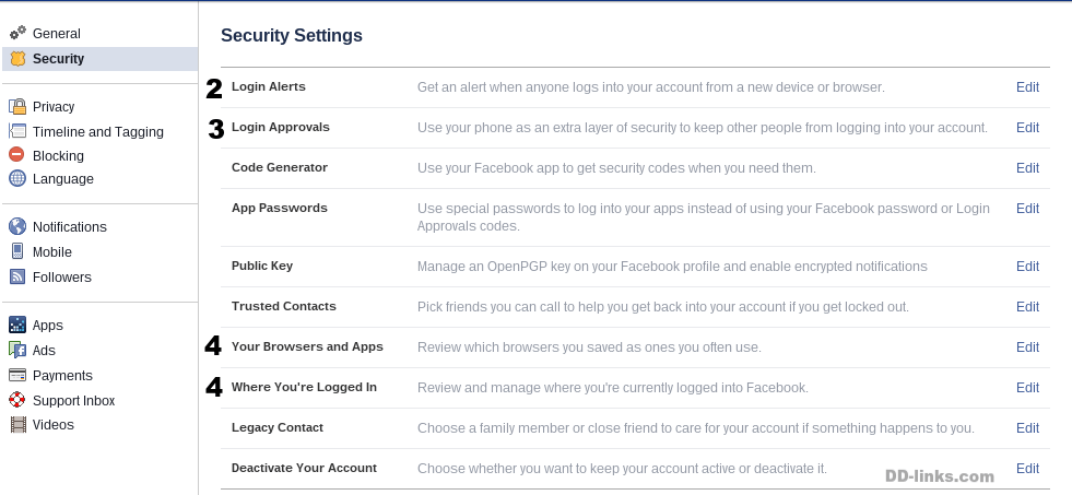 Facebook Security Settings